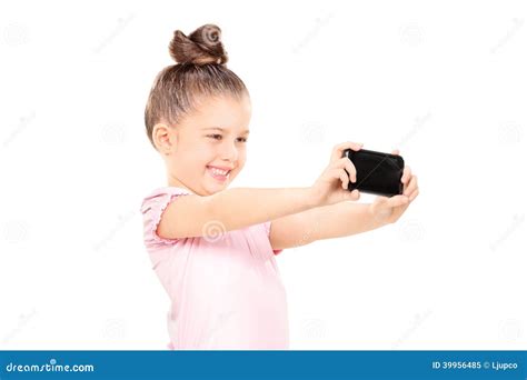 Little Girl Taking A Selfie Stock Image Image Of Attitude Joyful