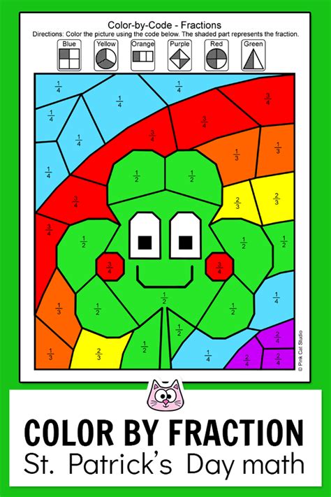 4th grade common core math games at math playground.com! St. Patrick's Day Coloring Pages Fractions Activity ...