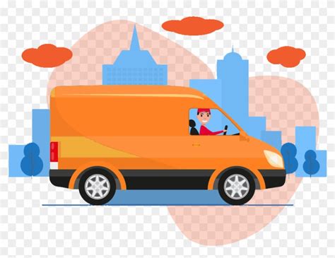 Last Mile Delivery Delivery Van Car Cartoon Hd Png
