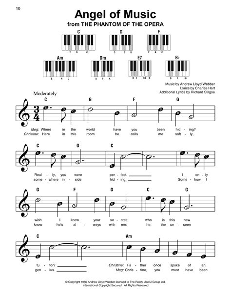 Print and download sheet music for the phantom of the opera from the phantom of the opera. Angel Of Music (from The Phantom Of The Opera) Sheet Music | Andrew Lloyd Webber | Super Easy Piano