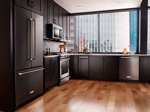 Undermount double bowl kitchen sink. KitchenAid Black Stainless Wall Ovens Spotlight - Ferguson