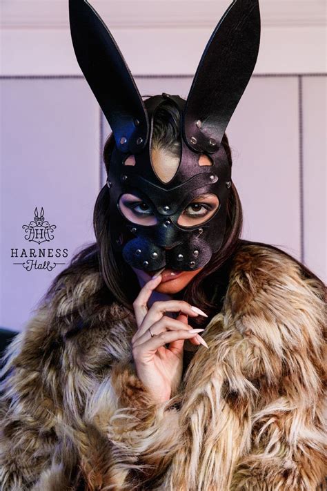 Sexy Leather Bunny Mask Fetish Leather Face Mask Bdsm Etsy