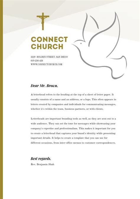 Free church letterhead template downloads. Peace Dove Church Letterhead | Company letterhead template ...