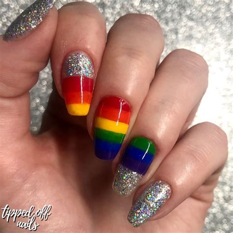 glitter rainbow pride nails nail art nails rainbow pride