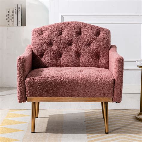 Bellemave Modern Accent Chair Tufted Single Sofa Armchair With Gold