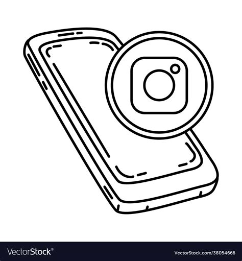 Instagram Icon Doodle Hand Drawn Or Outline Icon Vector Image