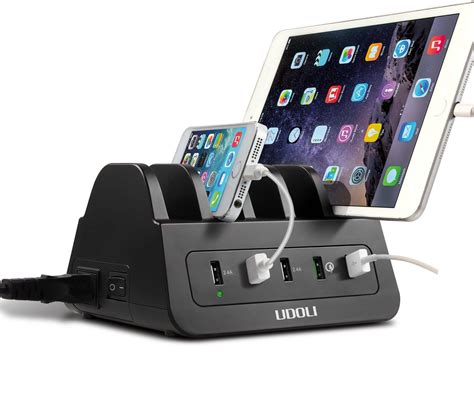 Udoli 5 Usb Ports Charging Station Organizer For Multiple Devices Fast