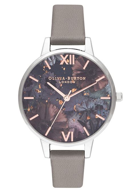 Olivia Burton Celestial Demi Dial Watch Grey Rose Gold And Silver