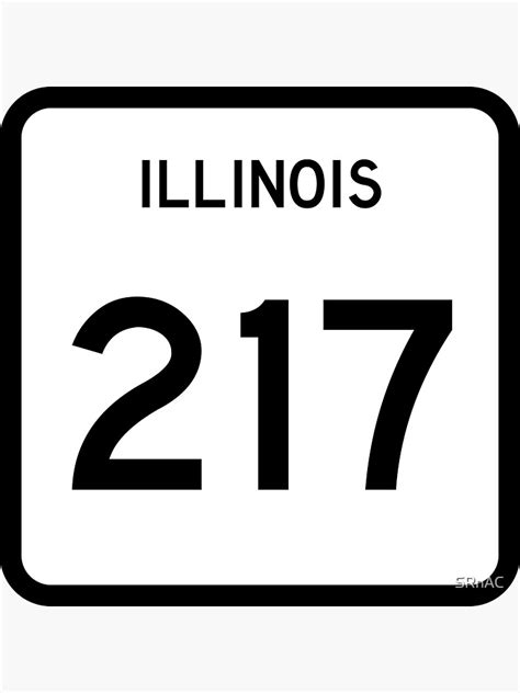 Illinois State Route 217 Area Code 217 Sticker For Sale By Srnac