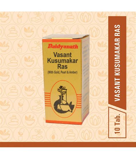 Buy Baidyanath Vasant Kusumakar Ras With Gold And Pearl Tablet 10 Nos Pack Of 1 Online At Best
