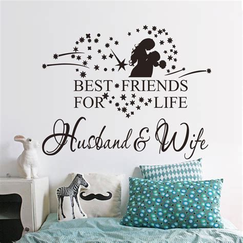New Wall Sticker BEST FRIENDS FOR LIFE HUSBAND WIFE Wall Art Decal