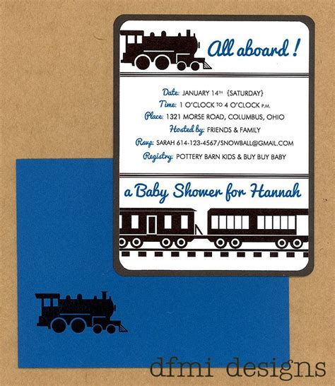 Train 2 Layer Baby Shower Or Birthday Invitations 4200 Via Etsy