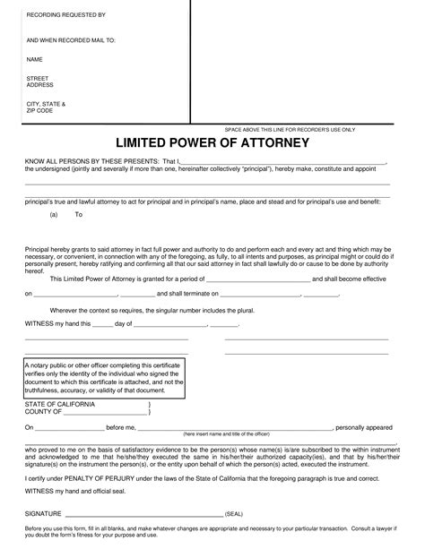 Limited Power Of Attorney Form How To Create A Limited Power Of
