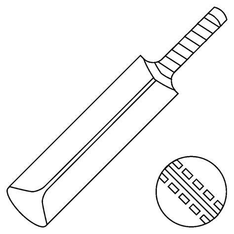 Cricket Bat With Ball Coloring Page Free Printable Coloring Pages