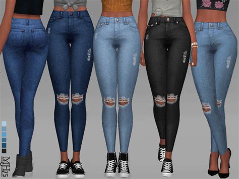 The Sims Resource S4 High Waisted Ripped Jeans