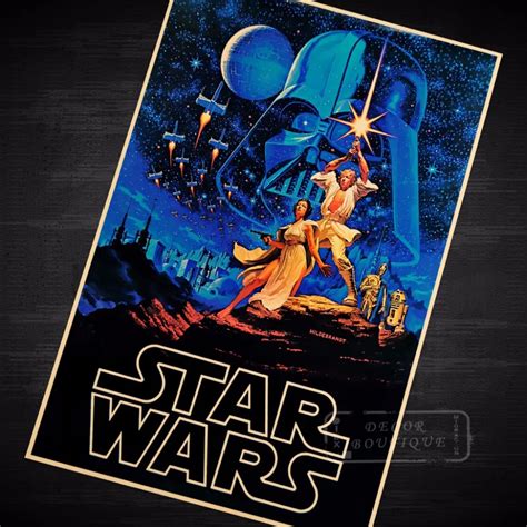 Star Wars 1977 Movie Poster Vintage Retro Decorative Diy Wall Canvas