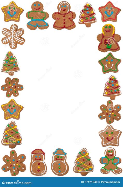 Vertical Frame Of Colorful Gingerbread Cookies Stock Illustration