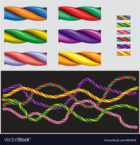 Varicolored Ropes Royalty Free Vector Image Vectorstock
