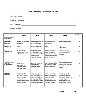 Rubric For Interview Assignment Form Fill Out And Sign Printable Pdf