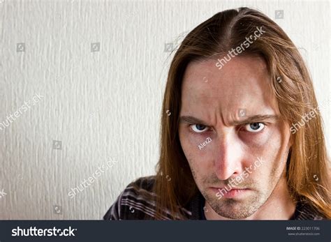 Serious Long Hair Man Portrait Looking Stock Photo Edit Now 223011706