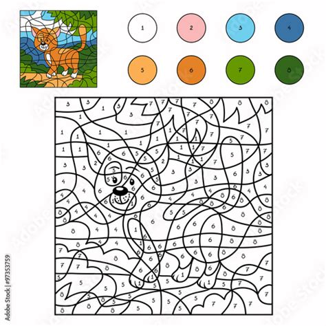 "Color by number (cat)" Stock image and royalty-free vector files on