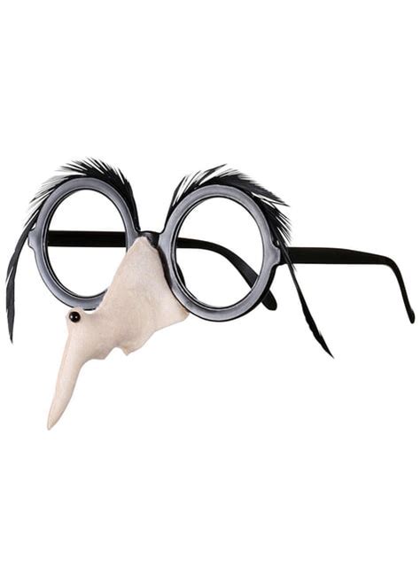 Witch Glasses With Nose And Grey Eyebrows Express Delivery Funidelia