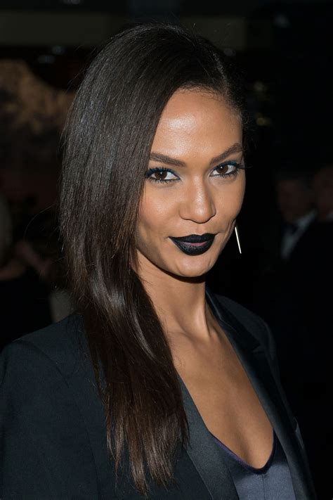 Blue Eyeshadow And Black Lipstick Model Joan Smalls Shows How To Make