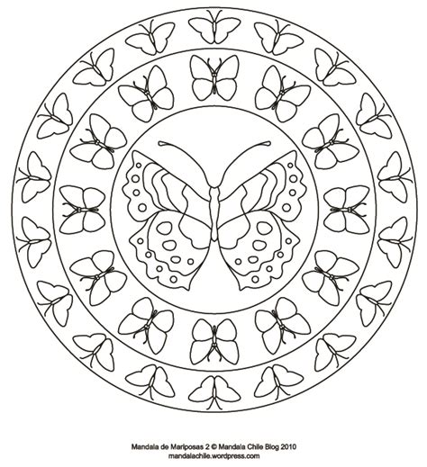 Dibujos de mandalas de mariposas para pintar | Colorear imágenes