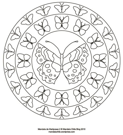 Dibujos de mandalas de mariposas para pintar Colorear imágenes