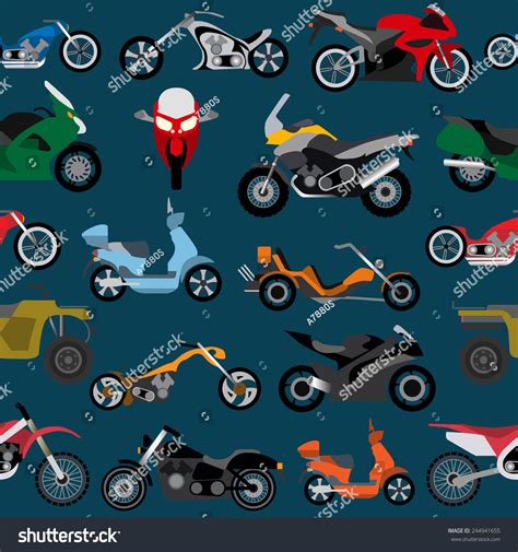 Motorcycles Background Seamless Vector Illustration Stock Vector