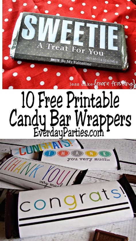 I used regular printer paper, but cardstock would work too. 10 Printable Candy Bar Wrappers | DIY Party Mom
