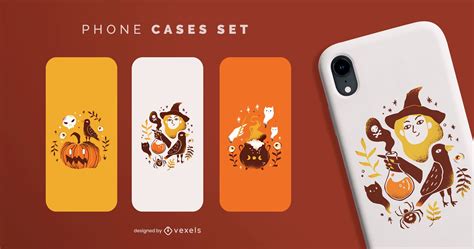 Halloween Phone Cases Set Vector Download