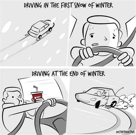 Driving In The First Snow Vs Last Snow Of Winter Oc