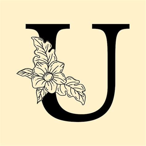 Premium Vector Elegant Letter U With Wreath Floral Logo Decorative