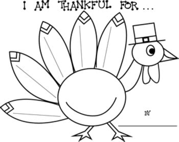 Thanksgiving - "I Am Thankful For . . ." Turkey Printable Worksheets