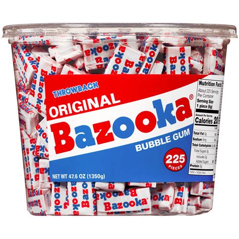 Bazooka Bubble Gum Individually Wrapped Pink Chewing Gum In Original