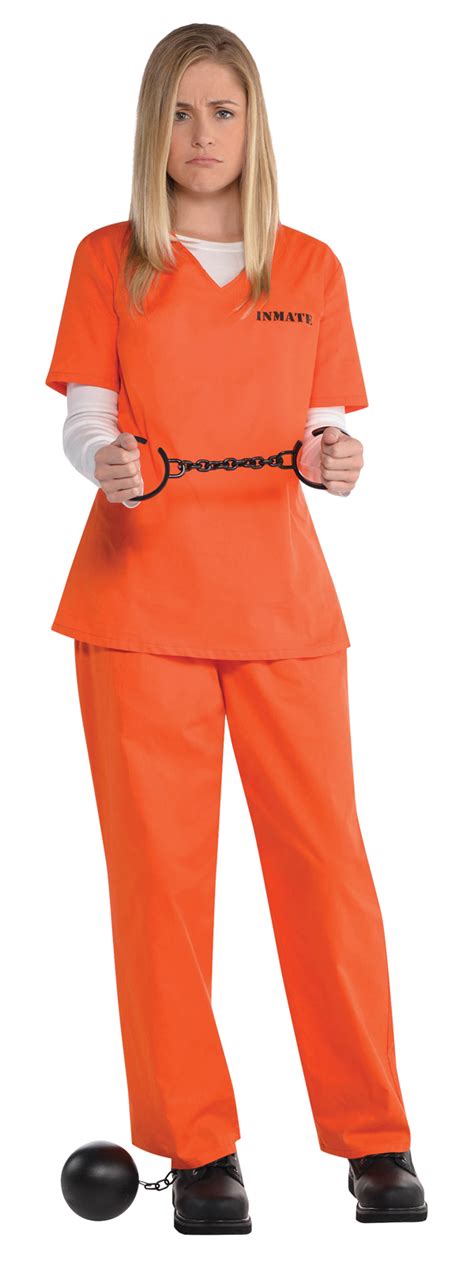 Orange Prisoner Ladies Fancy Dress Inmate Criminal Convict Womens