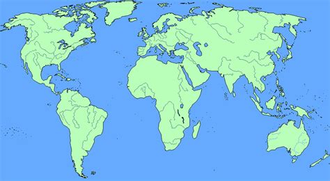 Blank Map Of The World With Major Rivers Major World Rivers Outline