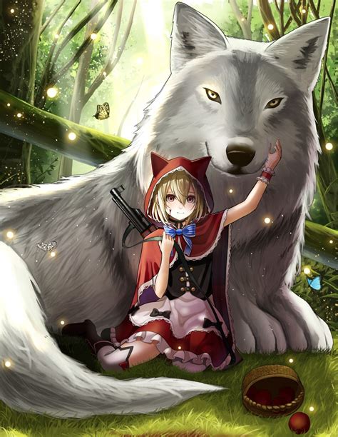 Anime Little Red Riding Hood And Wolf