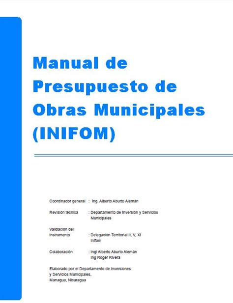 Todo Descargas Full Manual De Presupuesto De Obras Municipales