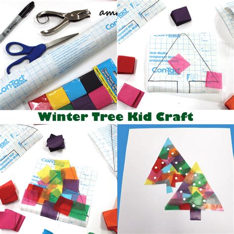 Tissue Paper Christmas Tree Kid Craft A More Crafty Life