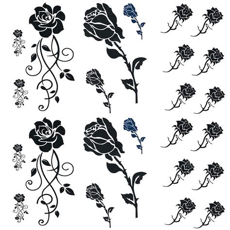 Buy Small Rose Temporary Tattoos For Women 6 Sheet By Yesallwas Fake Flower Temporary Tattoos