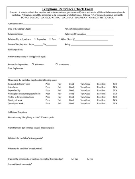 Telephone Reference Check Form Fill Out And Sign Online Dochub