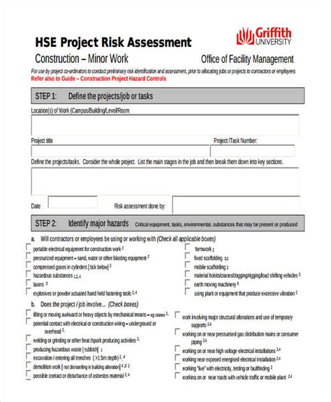 26 Risk Assessment Form Templates