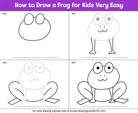 How To Draw A Frog For Kids Very Easy Animals For Kids Step By Step
