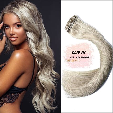 18 Ash Blonde Straight Weft Weave Human Hair Extensions 20 120g Hair Extensions For Short