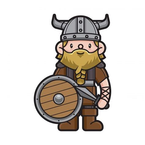 Premium Vector Cute Viking Cartoon Character Viking Drawings