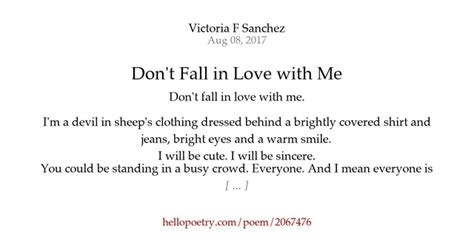 Dont Fall In Love With Me By Victoria F Sanchez Hello
