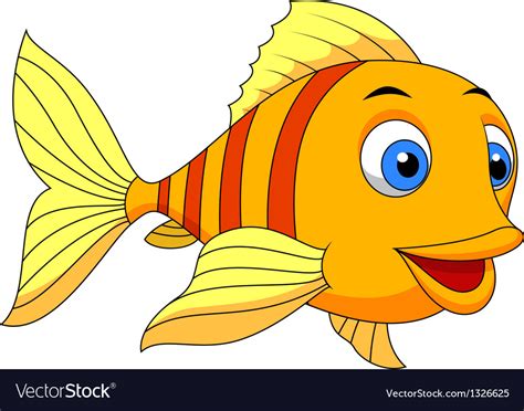 Cute Fish Cartoon Royalty Free Vector Image Vectorstock