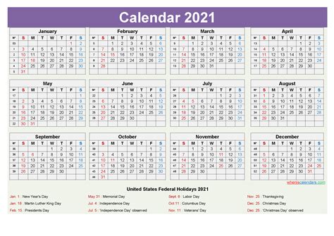 Printable Editable Calendar 2021 Word Template Noep21y34